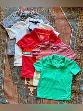 Lot of 5 polo and Henley style shirts 4/5T